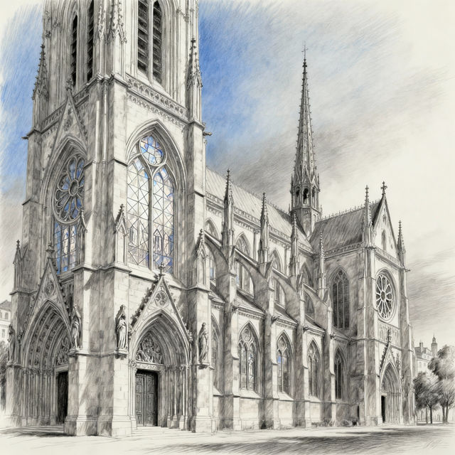 Catholic Church Drawings - AI Generated gallery