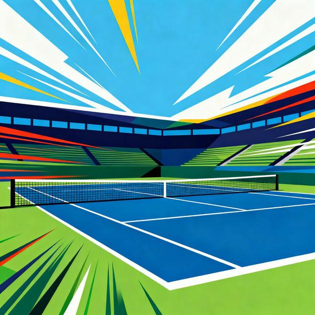 Tennis Court Drawings - AI Generated Art gallery
