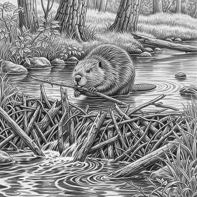 Stunning Beaver Drawings Created with AI gallery