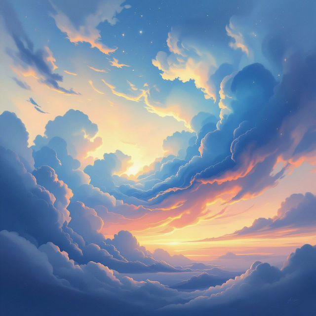 Blue Clouds Wallpaper - AI Generated gallery