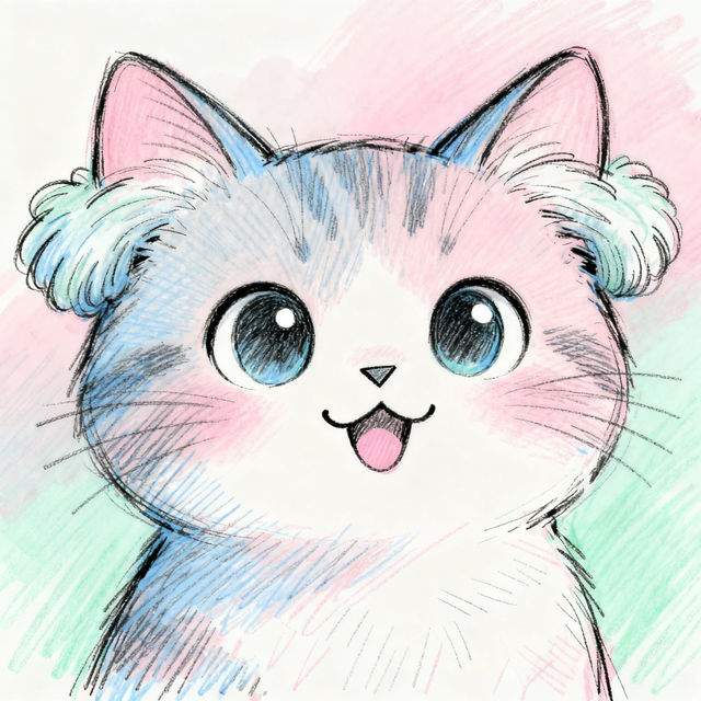 Cat Drawing Face - AI Art gallery