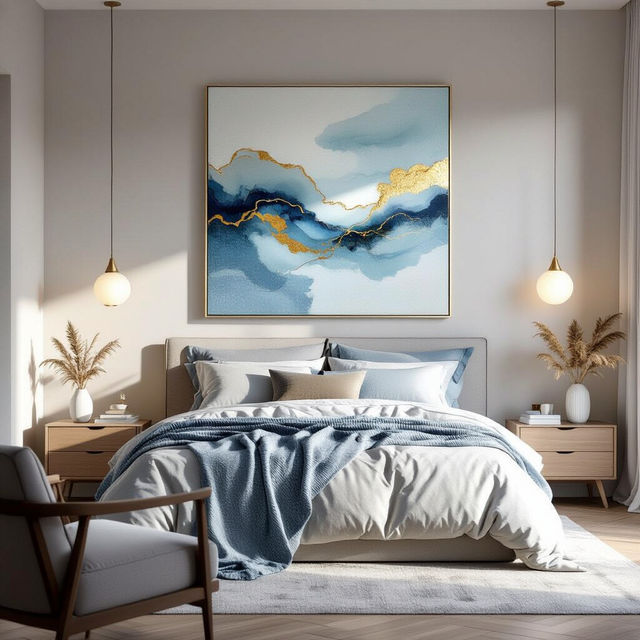 Master Bedroom Wall Art Above Bed - AI Generated gallery
