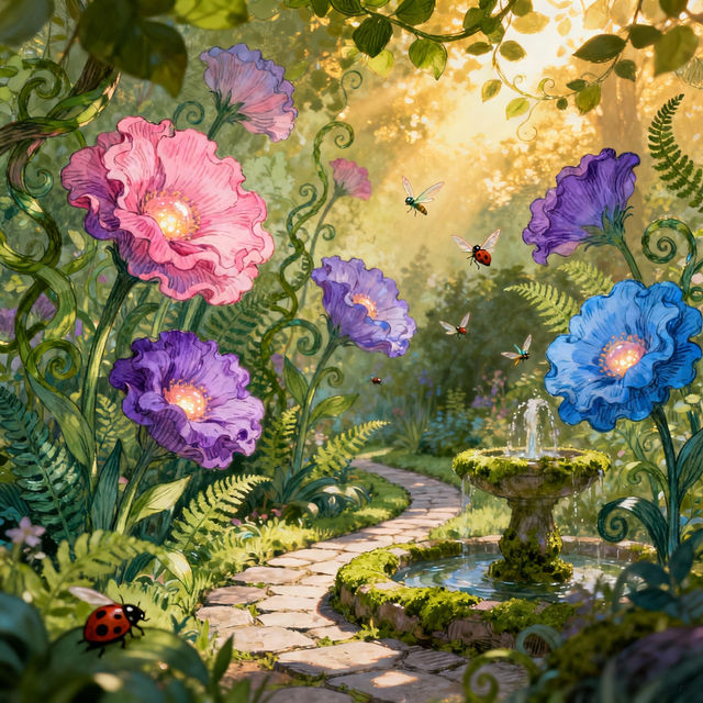 Drawing Of A Garden gallery