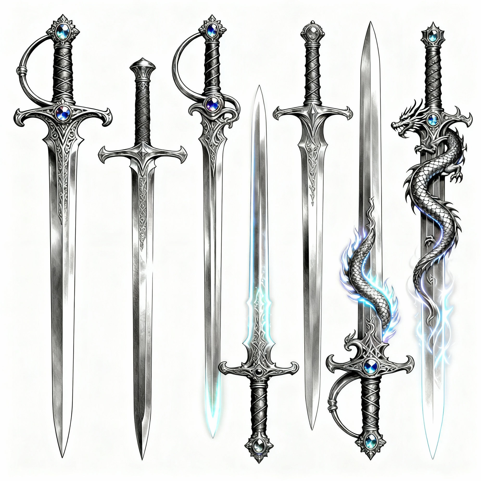Swords Drawings - AI Art Gallery