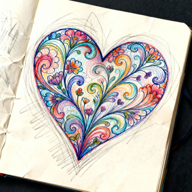 Heart Drawings - Made With AI gallery