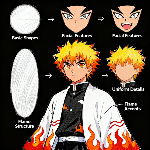 Rengoku Drawing Easy gallery