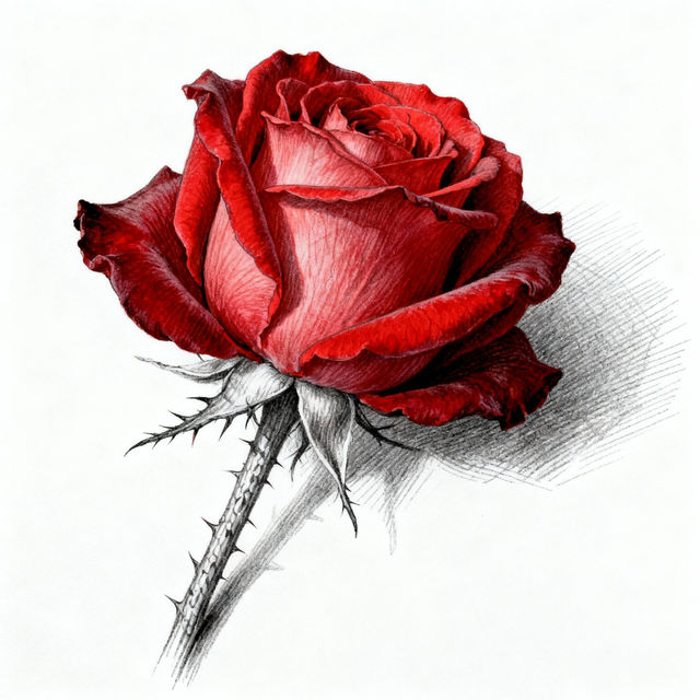Pencil Rose Drawings - AI Generated Art gallery