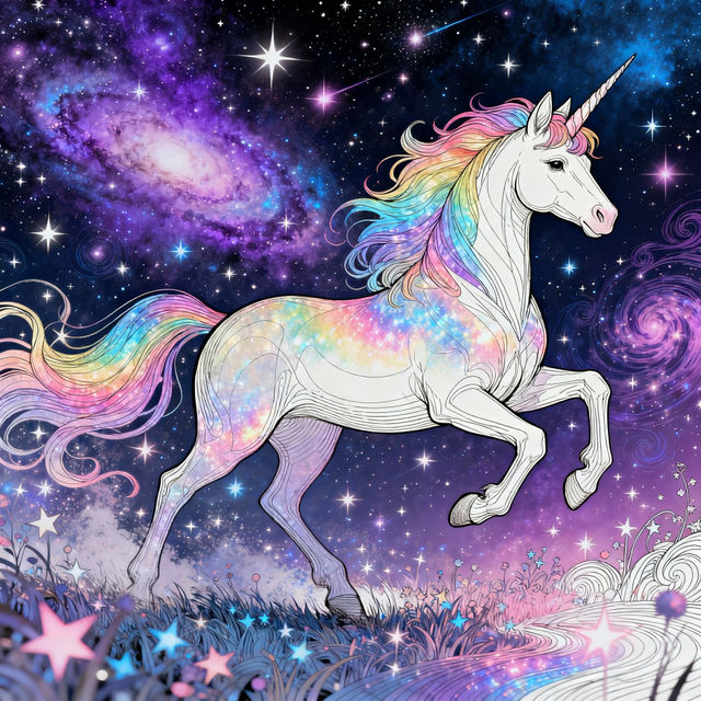 Rainbow Unicorn Drawings gallery