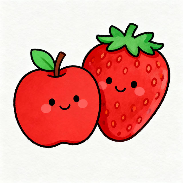 Easy Fruit Drawings gallery
