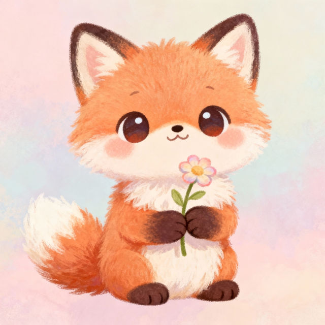 Baby Kawaii Fox Drawings gallery