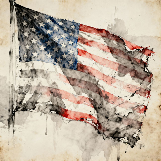 American Flag Drawings - AI Generated gallery