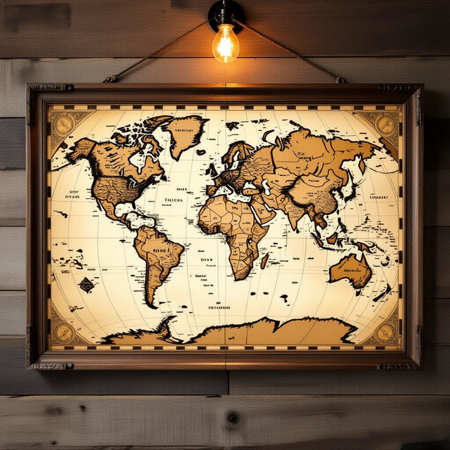 Framed World Map Art gallery