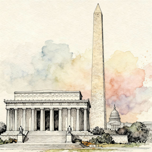 Washington DC Drawings - AI Generated Art gallery