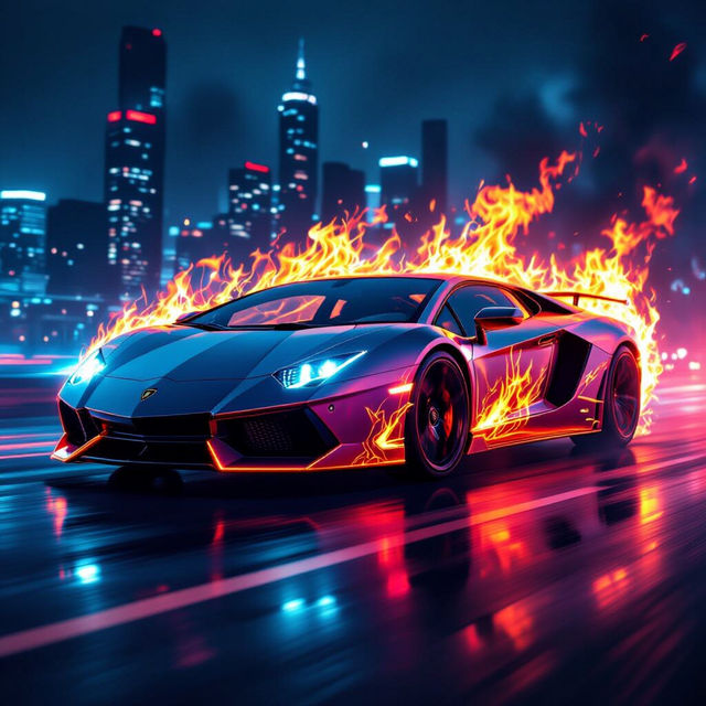 Neon Flame Lamborghini Wallpaper gallery
