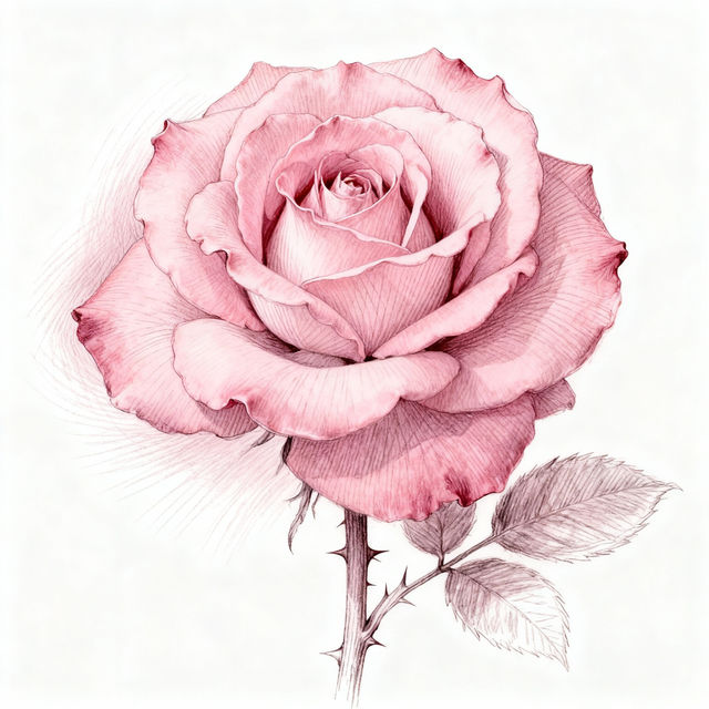 Pink Rose Drawings - AI Generated Art gallery