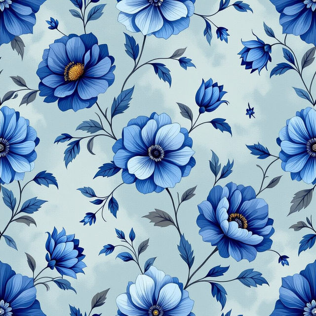 Blue Floral Wallpaper gallery