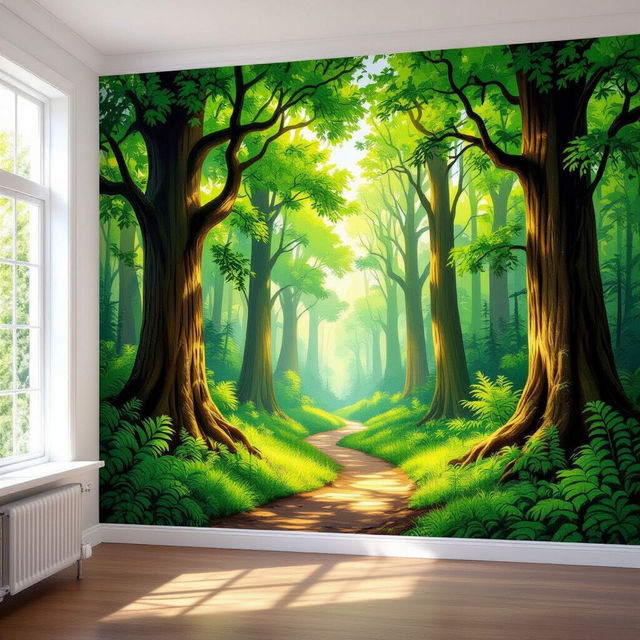 Forest Mural Wallpaper - AI Generated gallery
