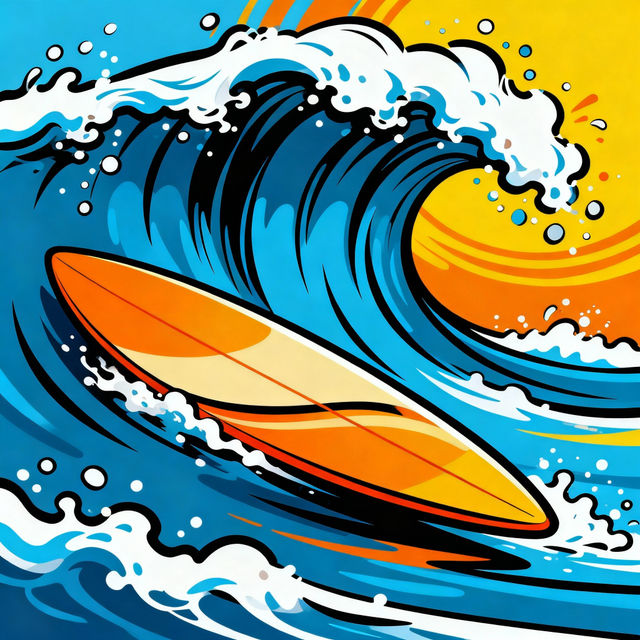Surf Board Drawings - AI Generated Art gallery
