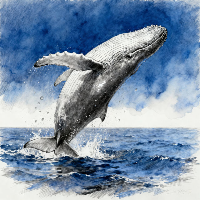 Humpback Whale Drawings - AI Generated Art gallery