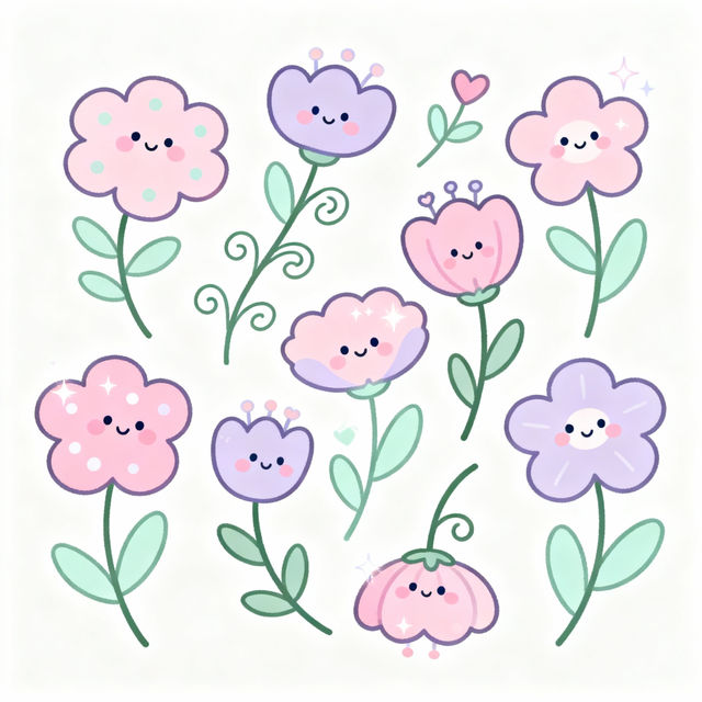 Cute Flower Drawings - Easy AI Creations gallery