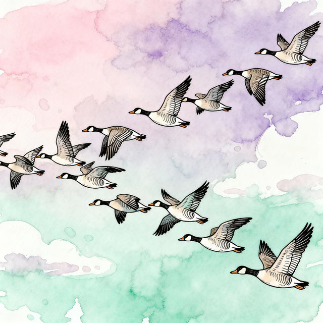 Geese Drawing - AI Art gallery