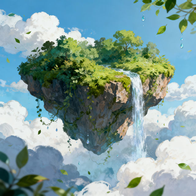 Floating Island Drawings - Made With AI gallery