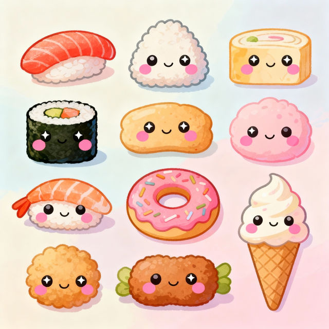 Kawaii Food Drawings gallery