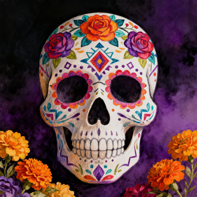 Dia De Los Muertos Drawings - Made With AI gallery