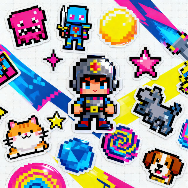 Pixel Sticker Art - Made With AI gallery