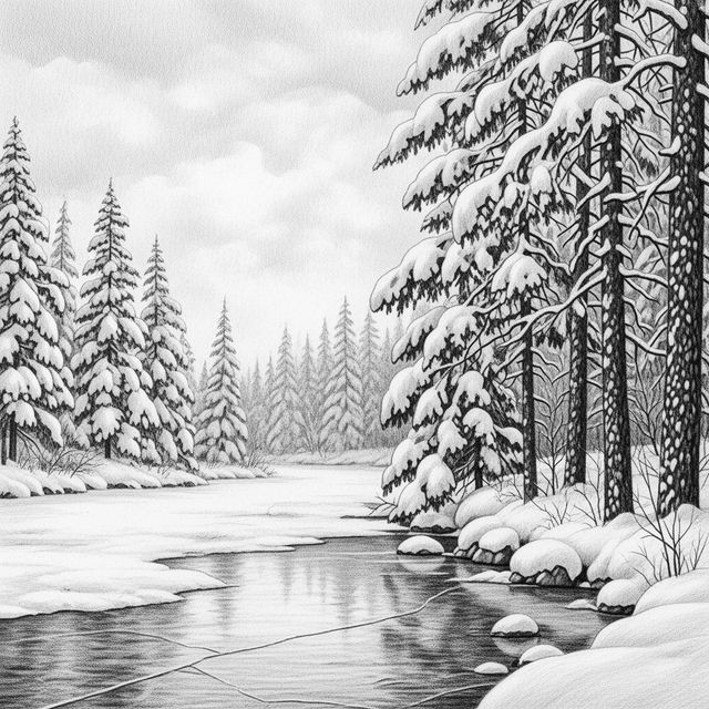 Explore Stunning Winter Drawings Created with AI gallery