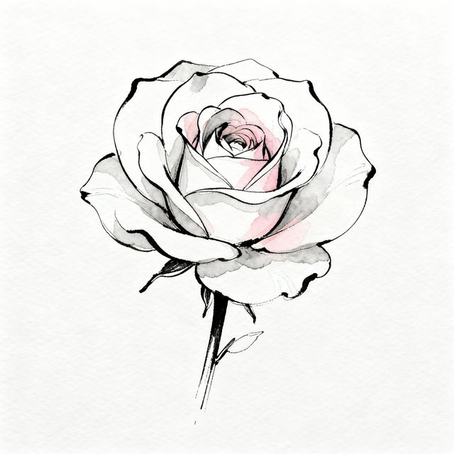 Rose Line Drawing Art gallery
