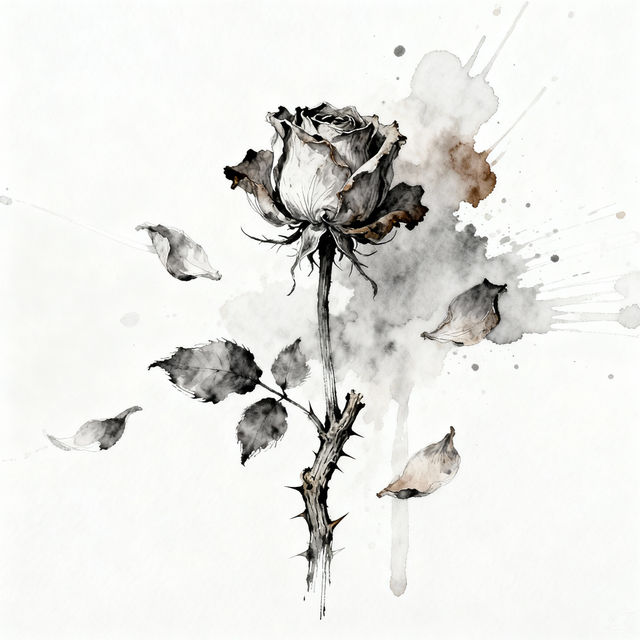 Dead Flower Drawings - AI Generated Art gallery