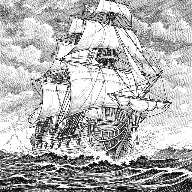 Create a Ship Drawing With AI gallery