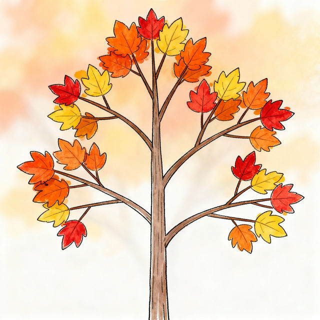 Fall Tree Drawing Easy gallery