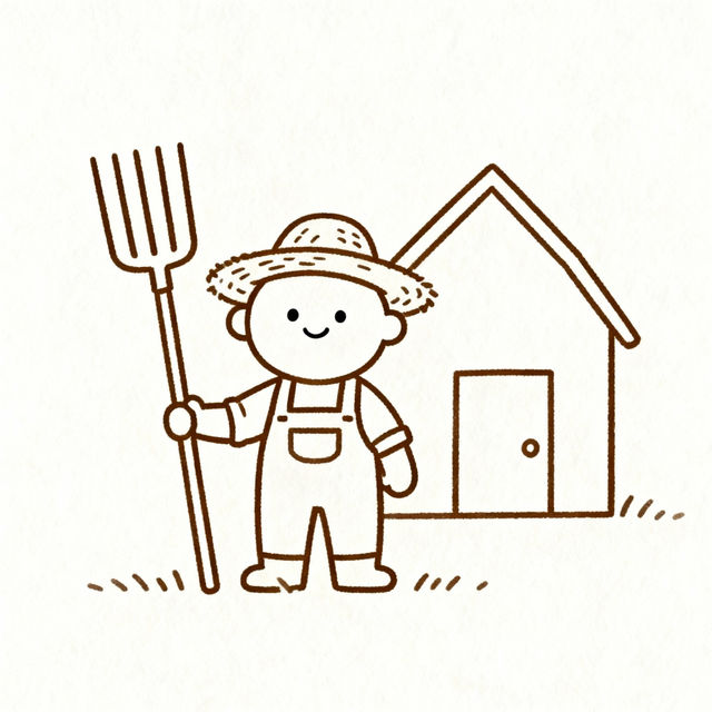 Farmer Drawing Easy gallery