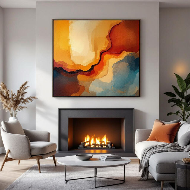Art Above Fireplace Ideas gallery