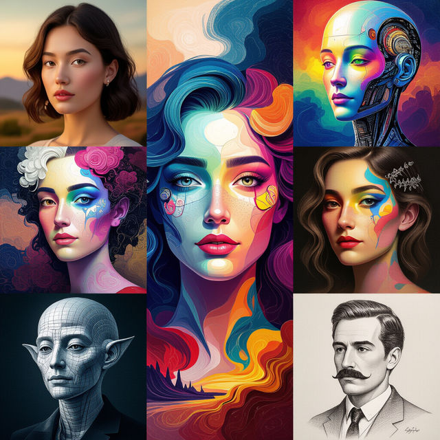 Different Styles of AI Art gallery