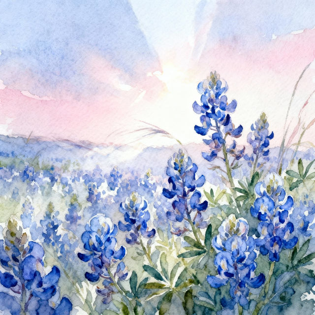 Blue Bonnet Drawings - AI Art gallery