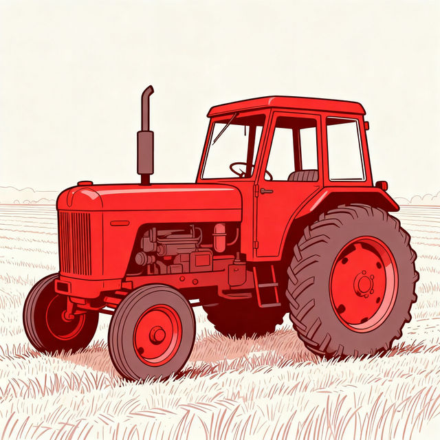 Simple Tractor Drawing - AI Generated gallery