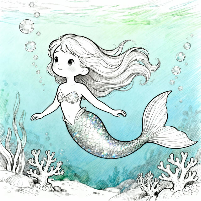 Mermaid Coloring Pictures - Made With AI gallery