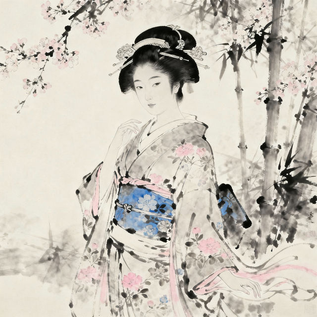 Geisha Drawing - AI Art gallery