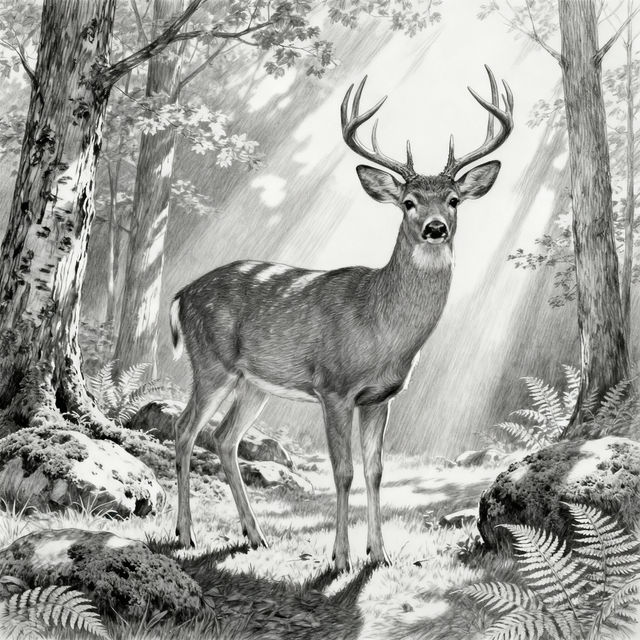 White Tailed Deer Drawings gallery