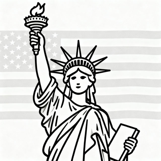 Statue of Liberty Drawing Easy gallery