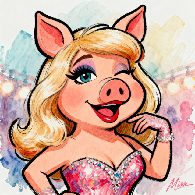 Miss Piggy Drawings - AI Generated Art gallery