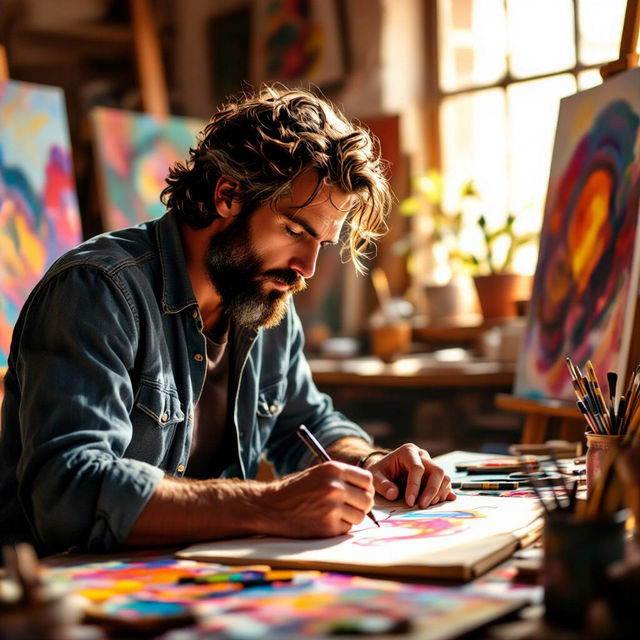 Men Drawing Art - Created With AI gallery