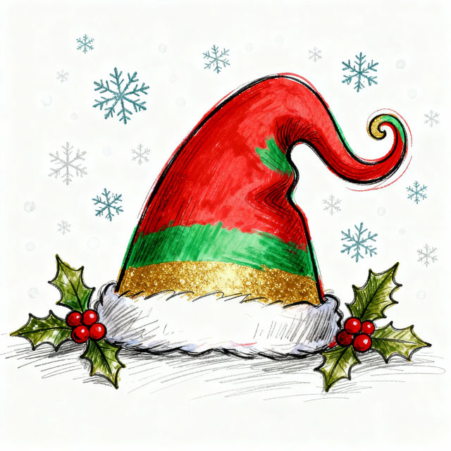Christmas Hat Drawings gallery