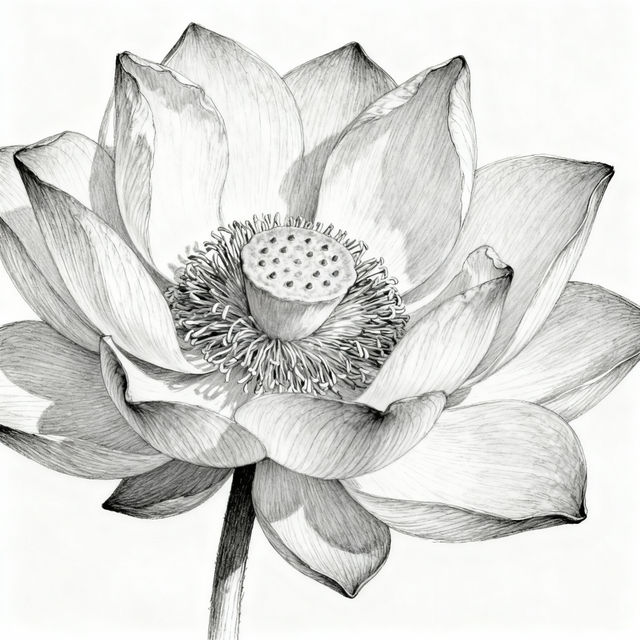 Sketch Lotus Flower Drawings gallery