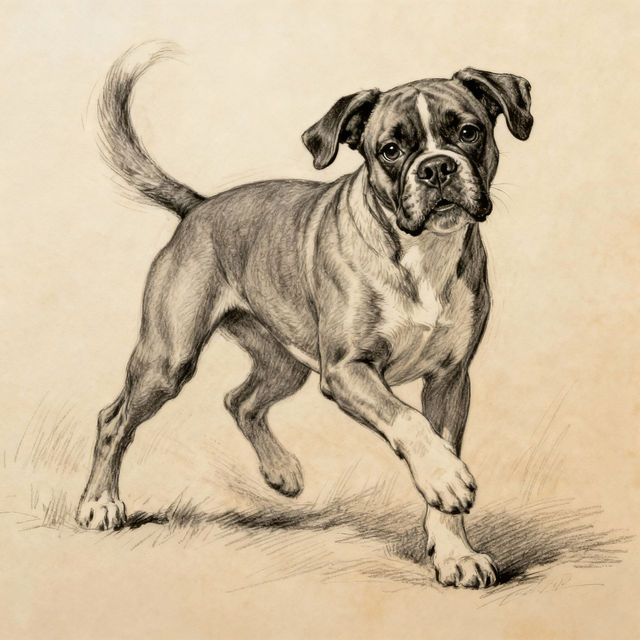Boxer Dog Drawings - AI Generated Art gallery