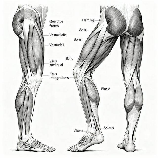 Leg Muscles Drawing gallery