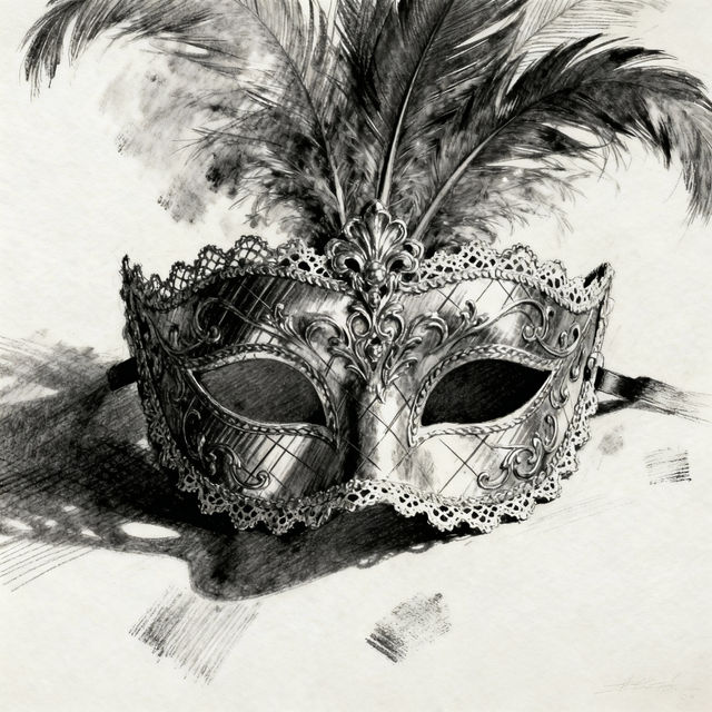Mask Sketch Art - Made With AI gallery